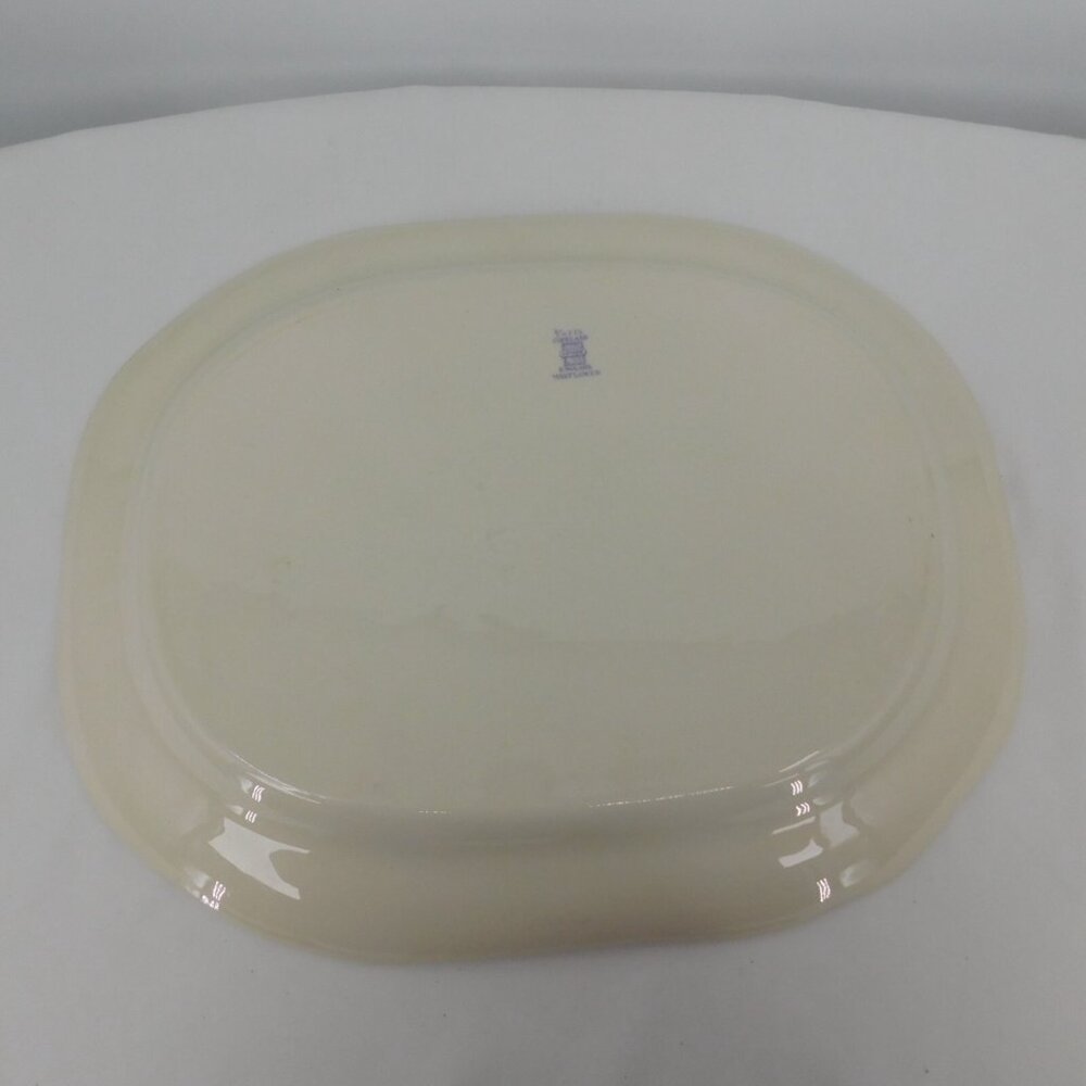 Spode Mayflower Fine China Old Backstamp 15" Oval Serving Platter England VTG - Picture 10 of 11